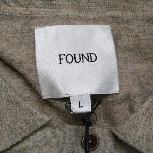 NEW FOUND Sweater Light Brown Hay Collared Knit Henley Raglan Sleeves Size L - Picture 6 of 9